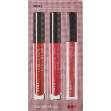 Korres Morello Matte Lasting Lip Fluid 59 Brick Red, 29 Strawberry Kiss & 16 Blushed Pink