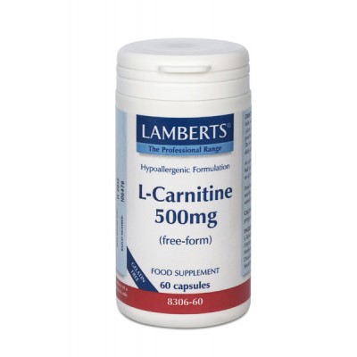 LAMBERTS L-CARNITINE 500MG NEW HIGHER STRENGHT 60caps