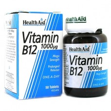 HEALTH AID VITAMIN B12 - CYANOCOBALAMIN 1000μg P.R. 50vetabs