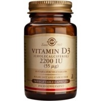  Solgar Vitamin D3 (Cholecalciferol) 2200IU 50 φυτικές κάψουλες 